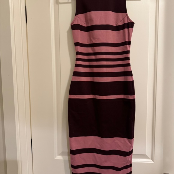 Lulus Striped High Neck Sleeveless Bodycon Dress *XS* - Picture 4 of 5